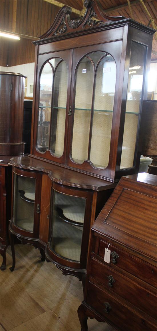 Edwardian inlaid mahogany display cabinet